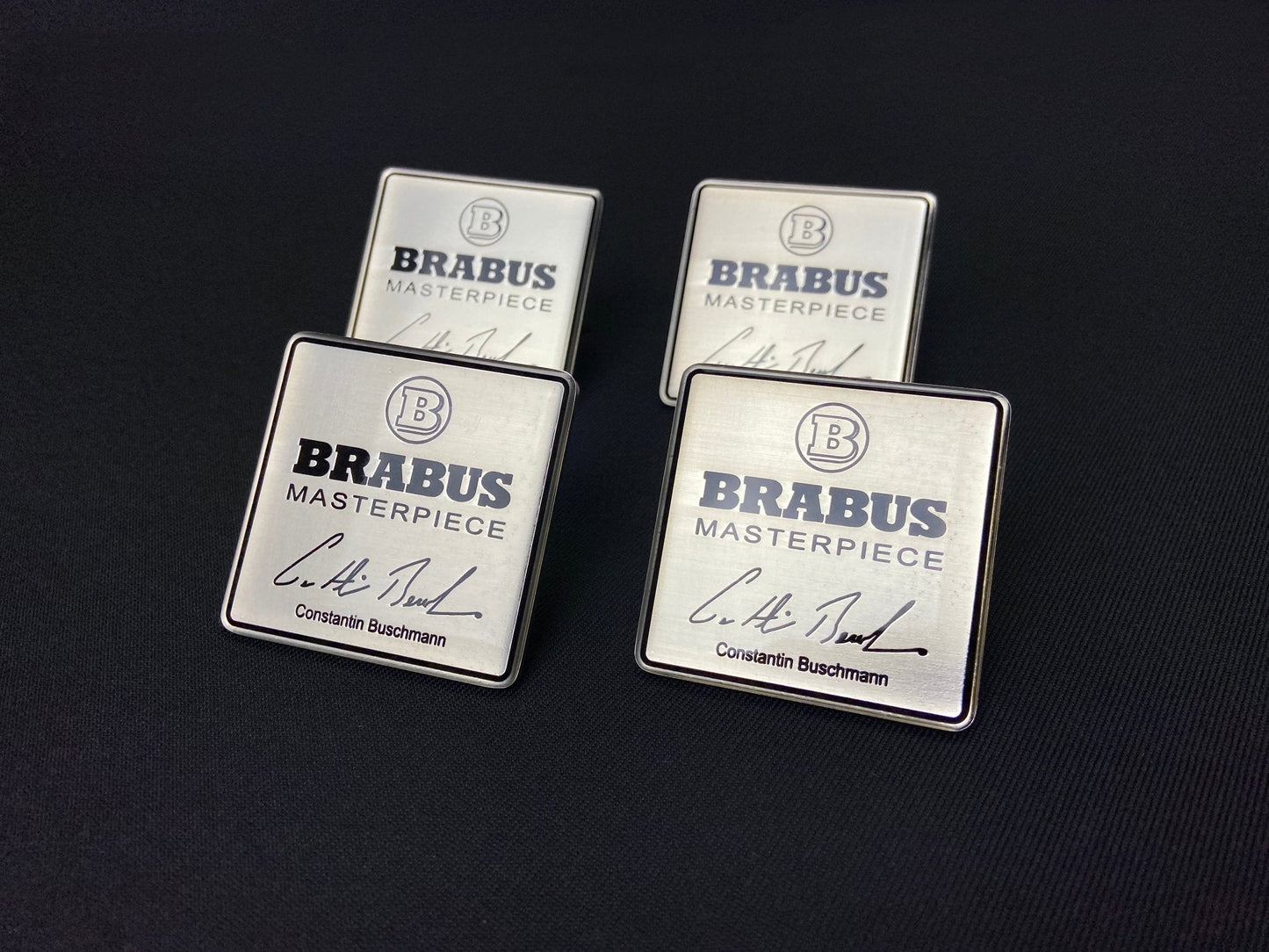 for Mercedes Brabus Masterpiece Metal Silver Seats Emblem Badge Logo set