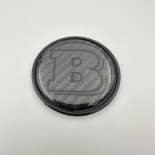 Grey Brabus badge logo emblem 55mm metal + carbon for hood Mercedes-Benz W463 W463A W464 G-Wagon