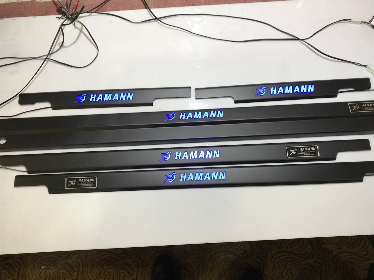 Hamann Blue LED Illuminated Door Sills 4 or 5 pcs for Mercedes-Benz G-Class W463