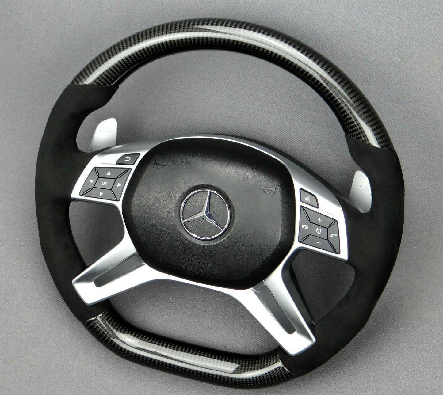 Mercedes AMG Style Steering Wheel Carbon Alcantara G GL ML W463 W166 X166 Class