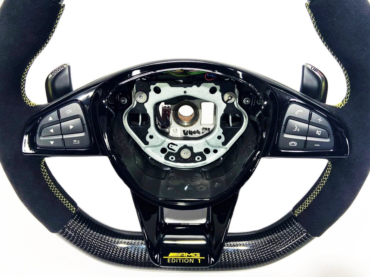 Mercedes-Benz Carbon Alcantara Steering Wheel AMG Style W222 W205 GLS GLE CLS