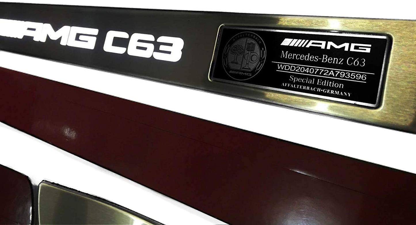 Door sills stainless steel polished chrome white LED Illuminated for Mercedes AMG C63 Style W205 W204 W213 C Class