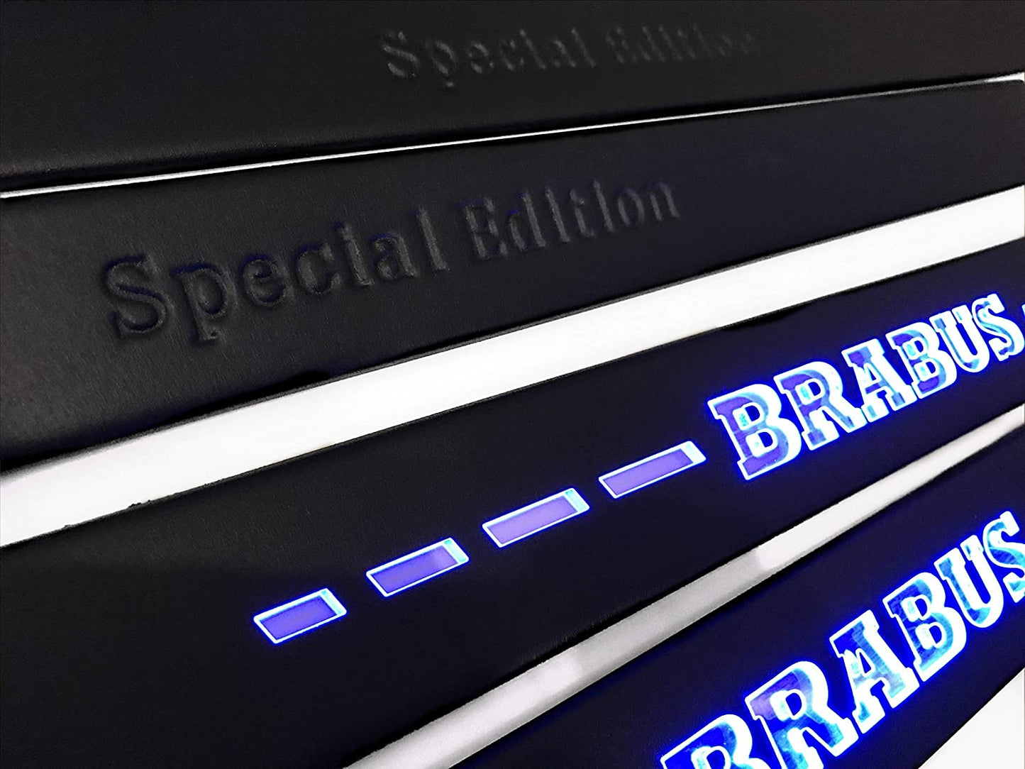 Black door sills LED Illuminated blue Special Edition Brabus sign for W222 S222 S63 S500 S550 S65 S Class