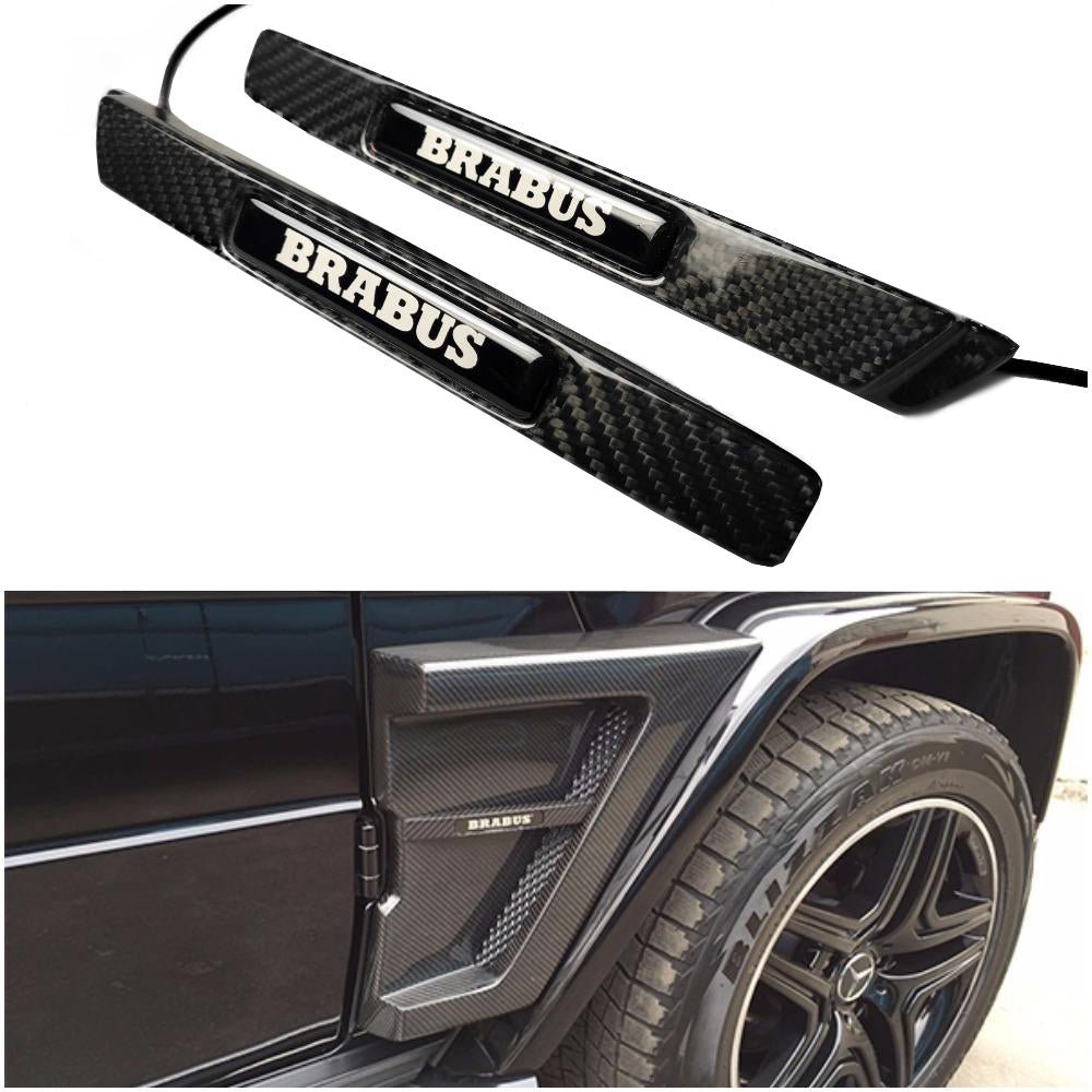 Mercedes-Benz G-Class W463 Led Illuminated Fenders Side Carbon Insertions 2pcs Set for Brabus Widestar