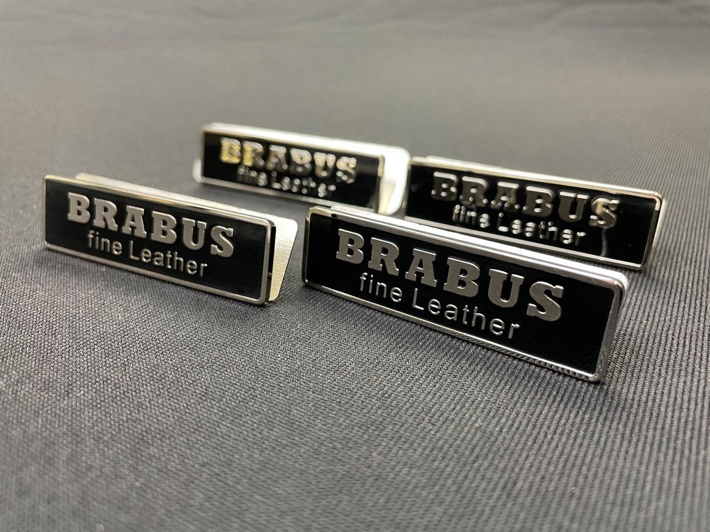 Mercedes-Benz G S C E GLC GLE Chrome Badges Emblems Interior Seats 4 pcs Set Compatible with Brabus Fine Leather Style