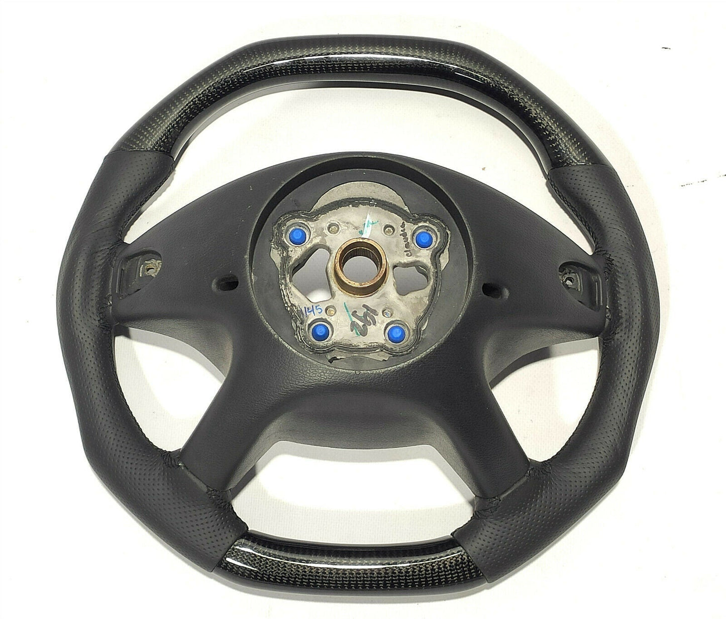 Mercedes-Benz ML GL R Class X164 W164 Steering Wheel Carbon Fiber Leather Flat