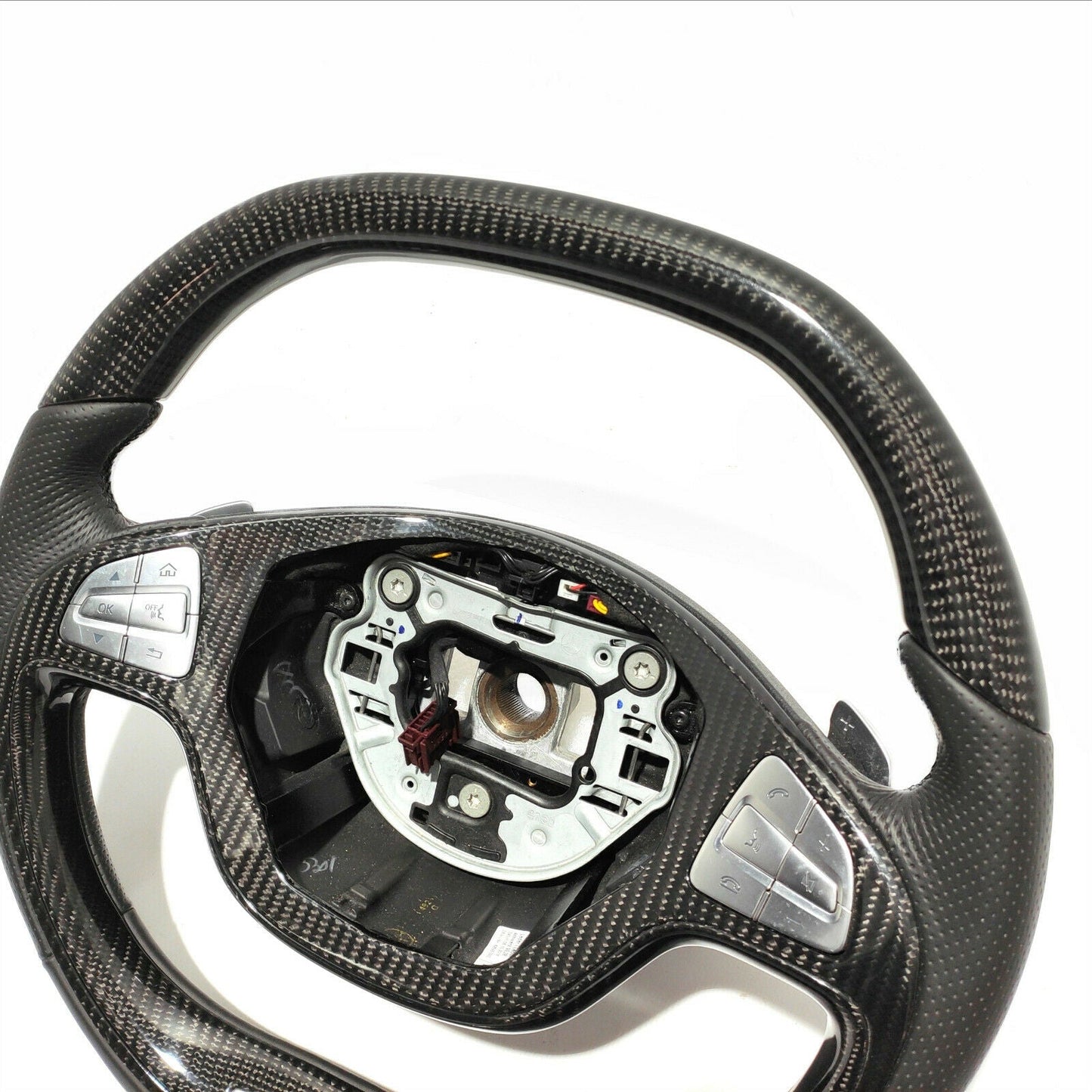 Mercedes-Benz S-Class W222 S500 S600 Steering Wheel Carbon Fiber Black Leather