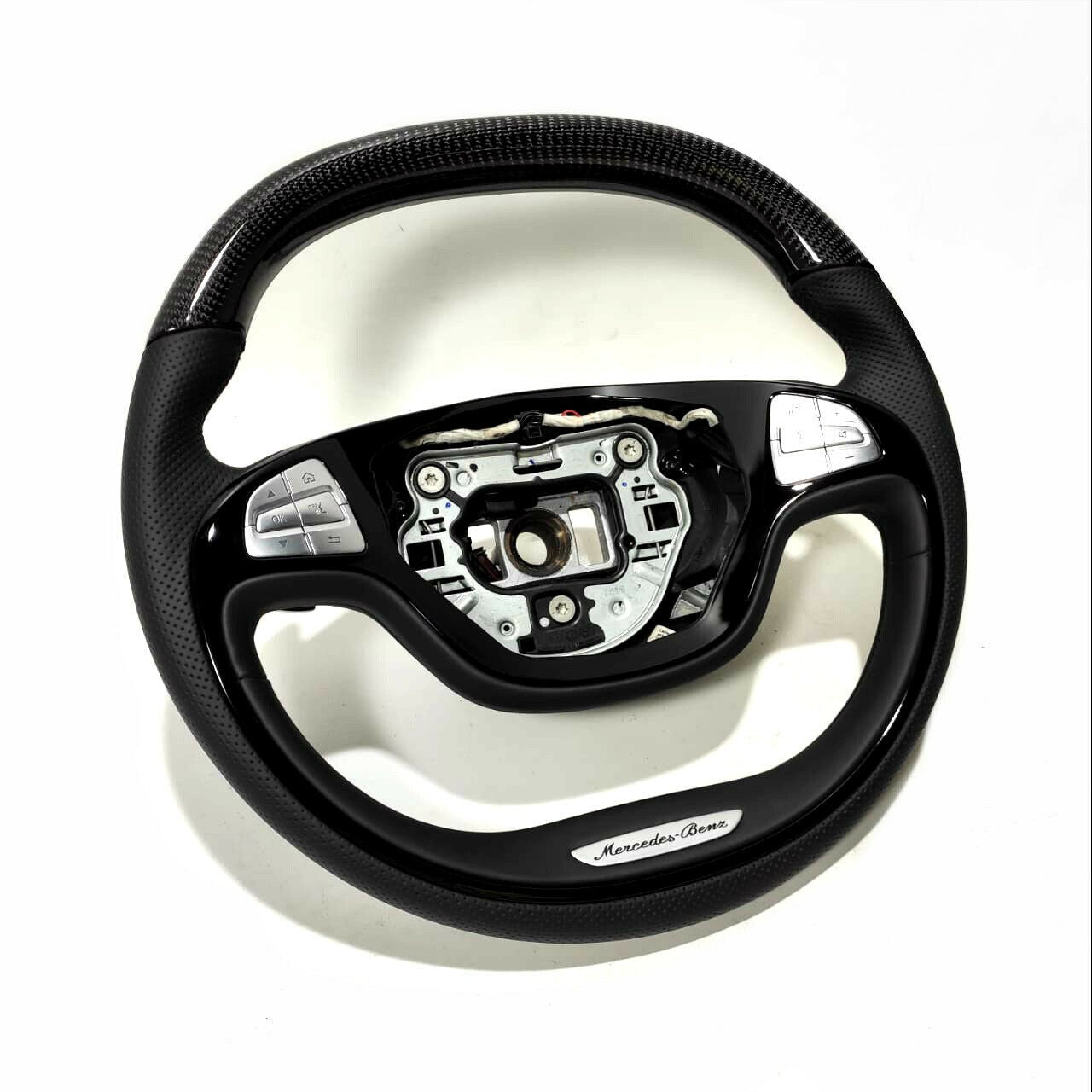 Mercedes-Benz S-Class W222 S500 S600 Steering Wheel Carbon Leather Piano Black