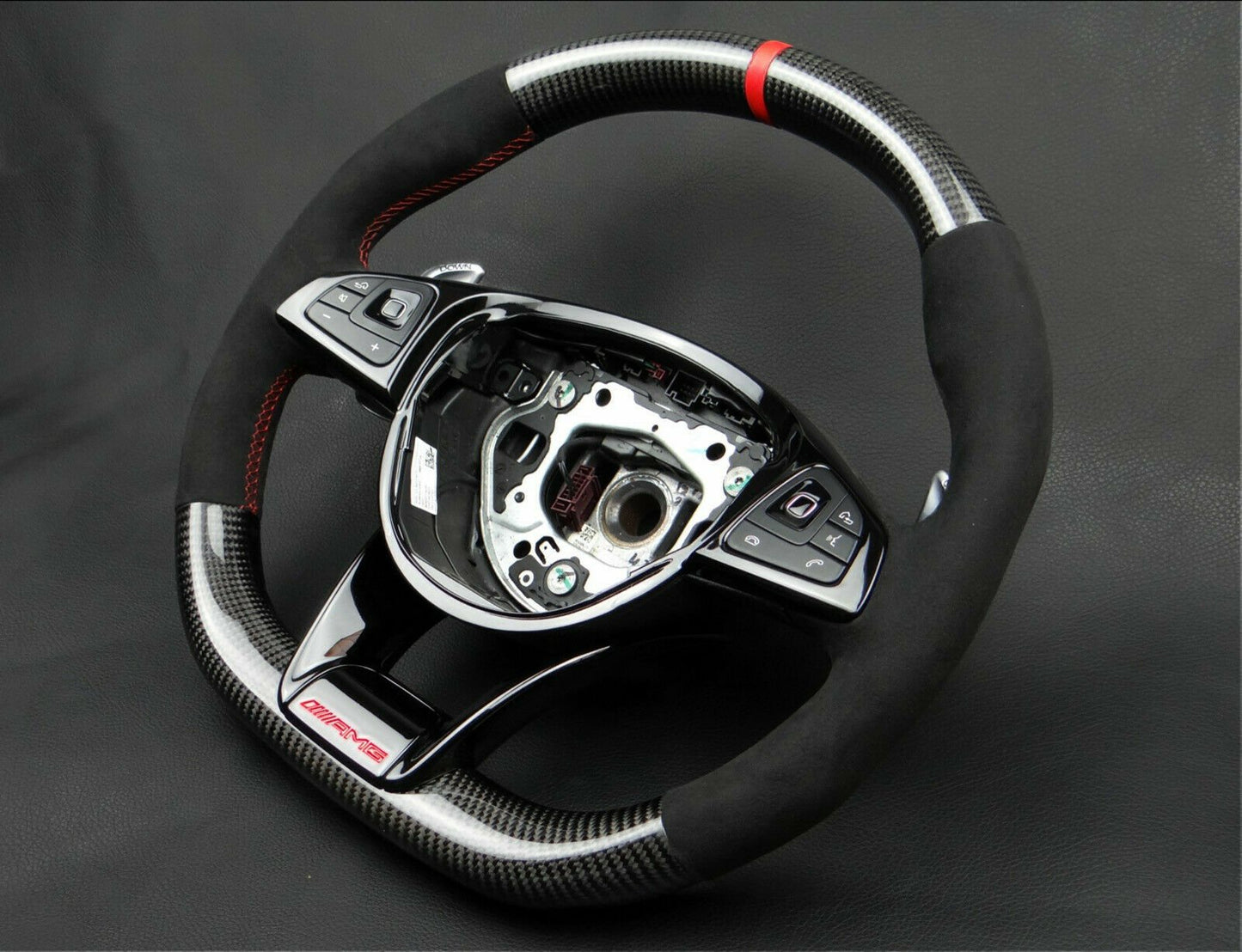 Mercedes-Benz Steering Wheel Carbon Leather W222 W213 W205 GT AMG C S Class