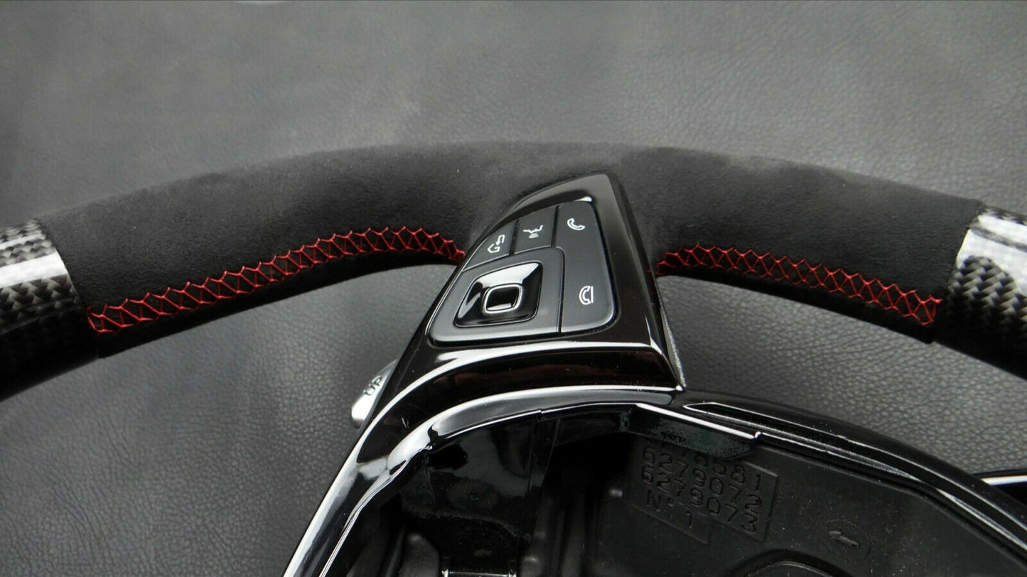 Mercedes-Benz Steering Wheel Carbon Leather W222 W213 W205 GT AMG C S Class