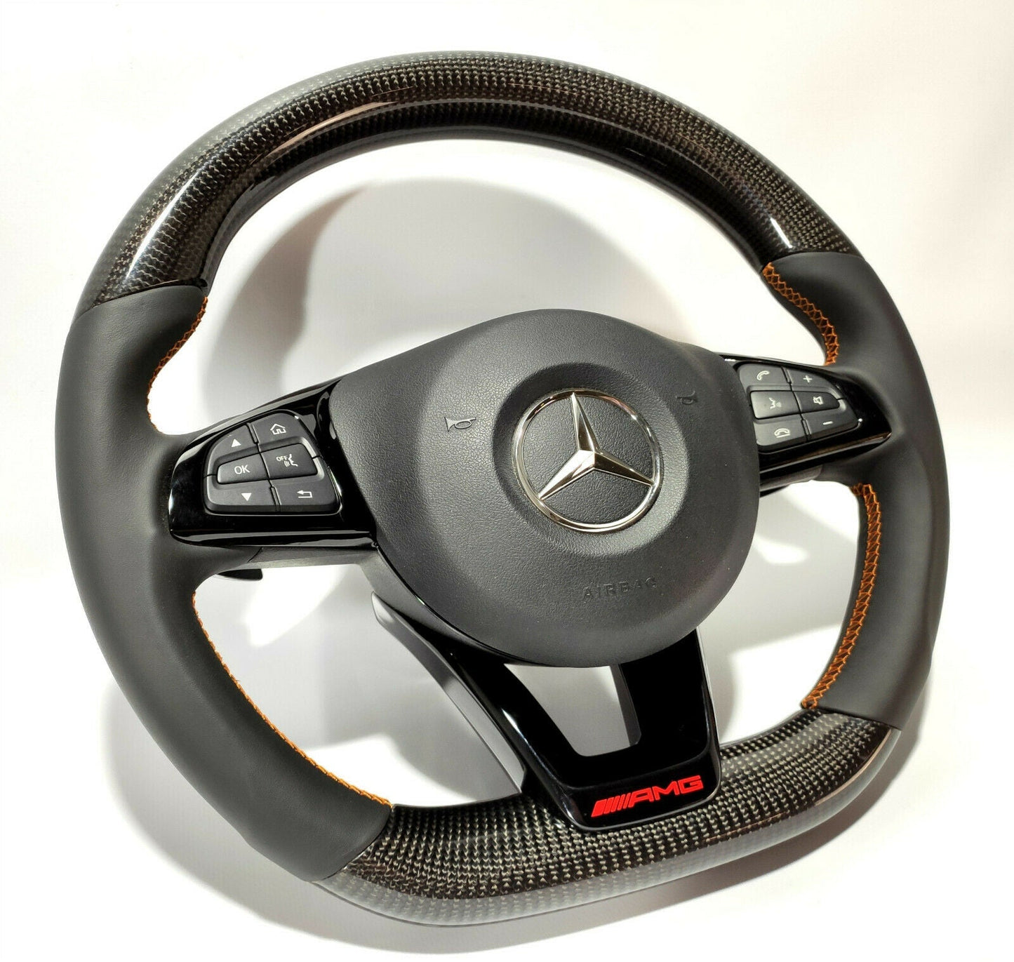 Mercedes-Benz W205 C GLE GLC GLS AMG pack Style Steering Wheel Carbon Leather