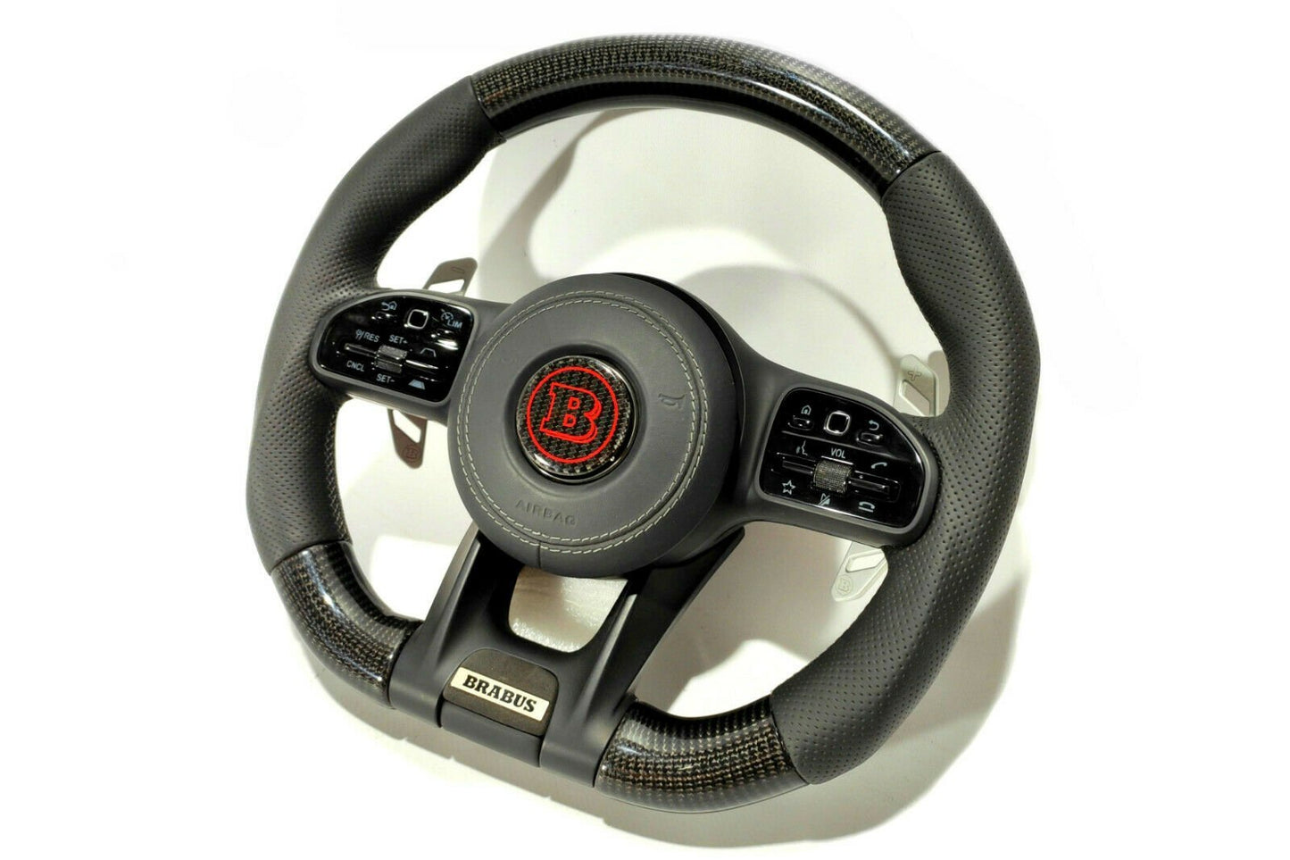 Mercedes-Benz W222 W463A Brabus Style G63 S-Class Steering Wheel Leather Carbon