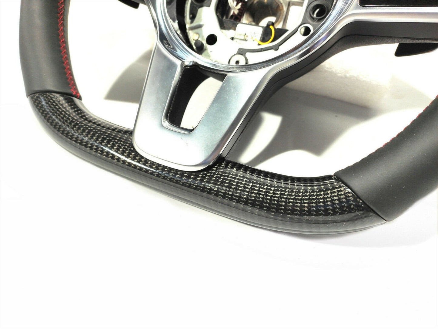 Mercedes-Benz W222 W463A G63 S-Class Steering Wheel Leather Carbon Red Stripe