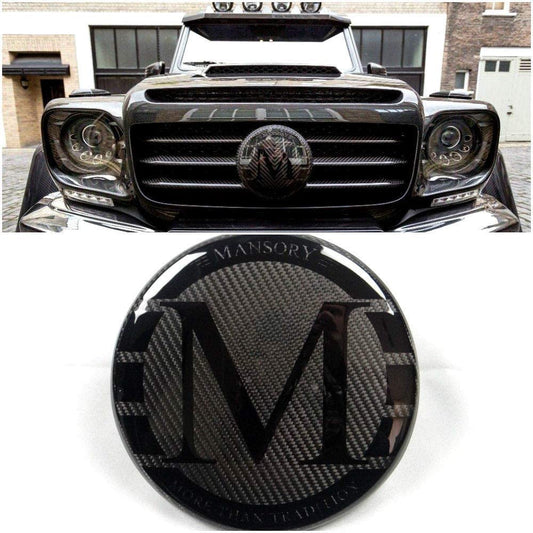 Mercedes-Benz W463 G-Class G-Wagon G63 G55 G500 front grille carbon fiber Mansory style badge emblem logo GREY