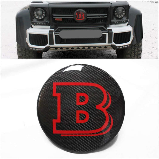 Mercedes-Benz W463 G63 G500 G55 G-Class G-Wagon front grille carbon fiber Brabus style badge emblem logo RED
