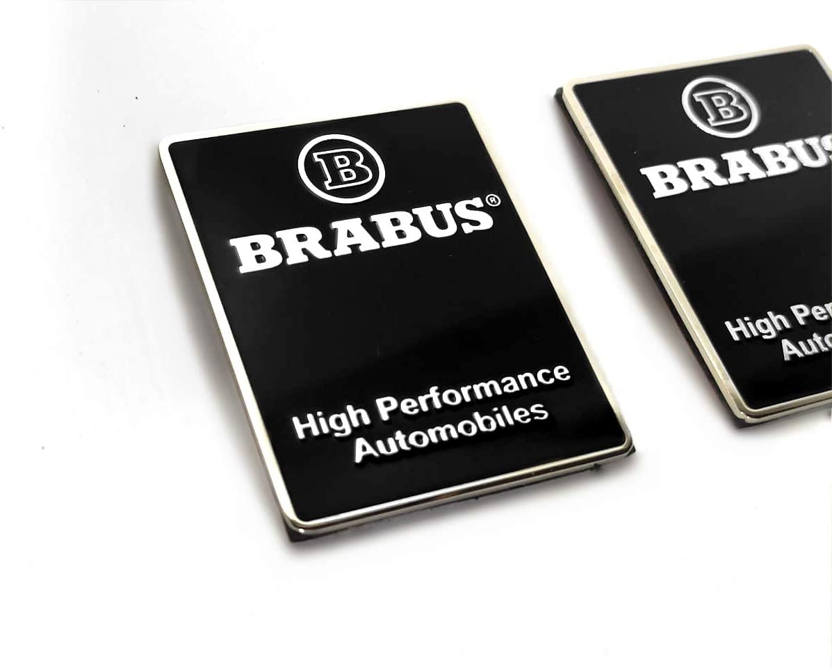 High Performance Brabus metal black body interior pillar emblems 2 pcs for Mercedes-Benz W463 W463A W464 G63 G500