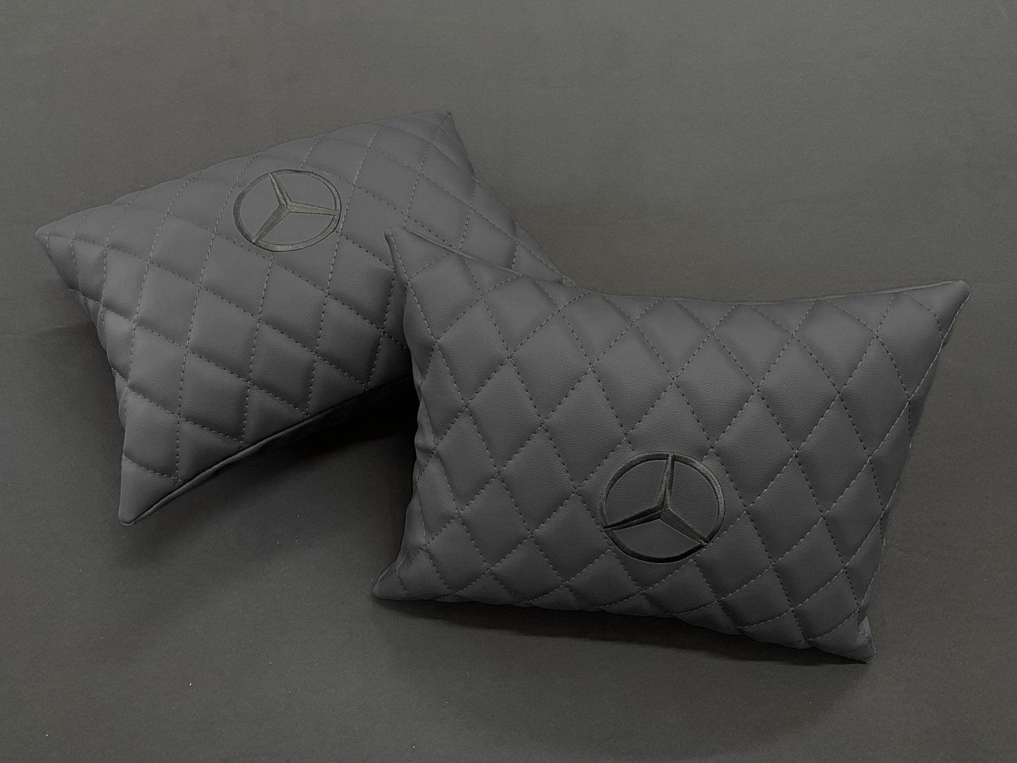 Mercedes-Benz W463A G63 G500 Floor Mats Soft Black Leather Black Stitching Logo Emblem