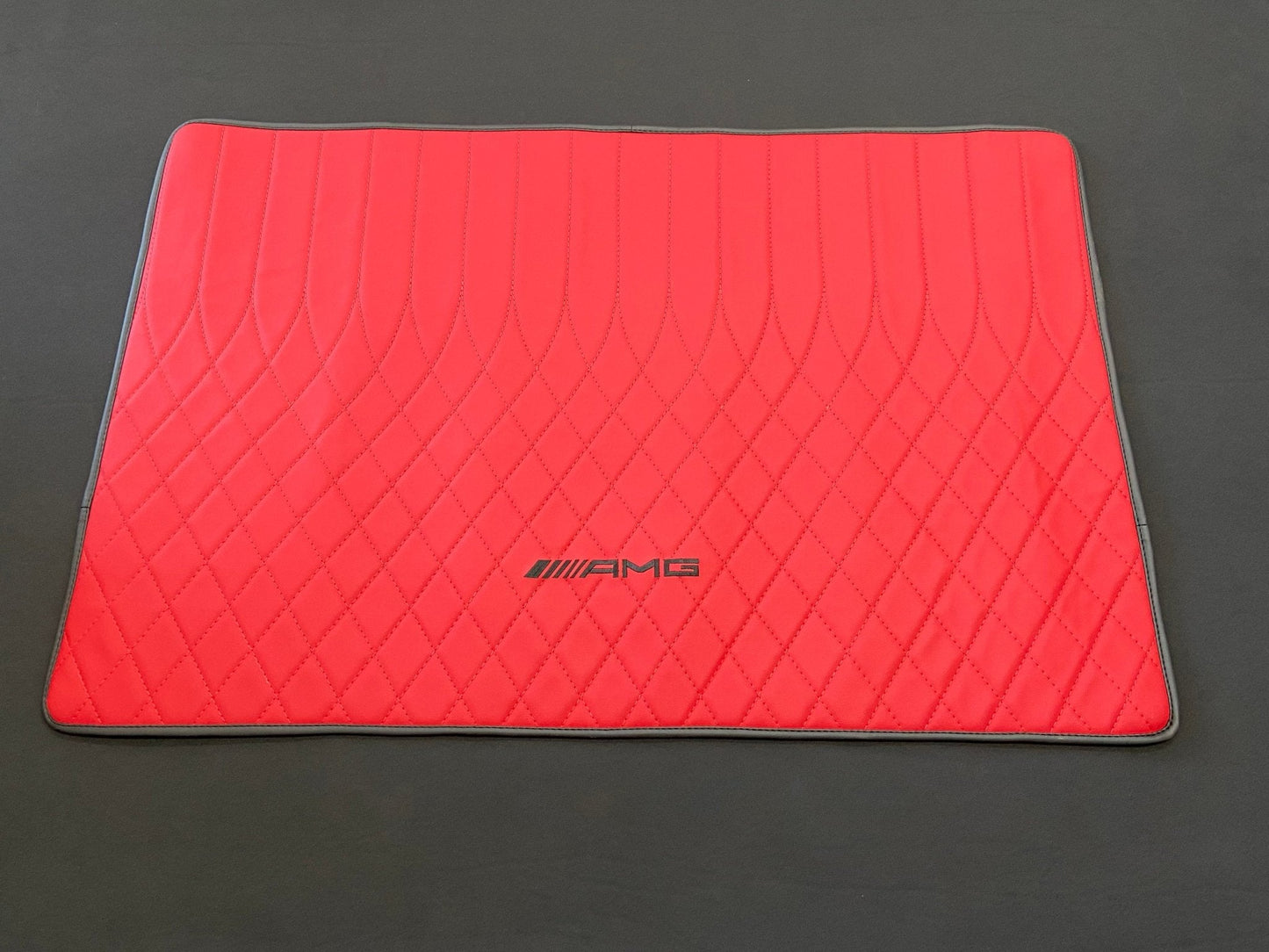 Mercedes-Benz W463A G63 G500 Floor Mats Soft Red Leather Black Stitching Logo Emblem