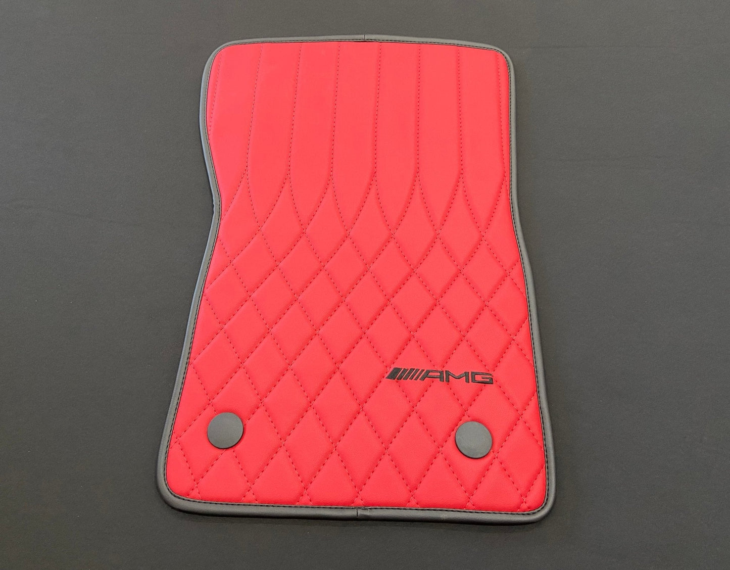 Mercedes-Benz W463A G63 G500 Floor Mats Soft Red Leather Black Stitching Logo Emblem