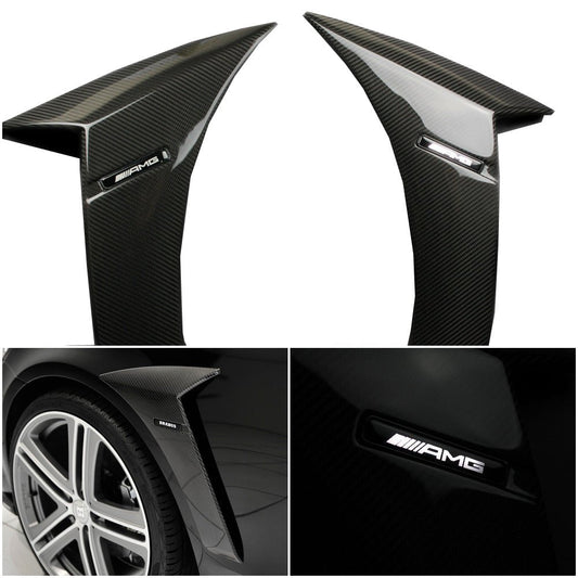 Mercedes W222 2013+ S Class Klasse Carbon Fiber Fender Covers Flaps Fangs with LED Illumination