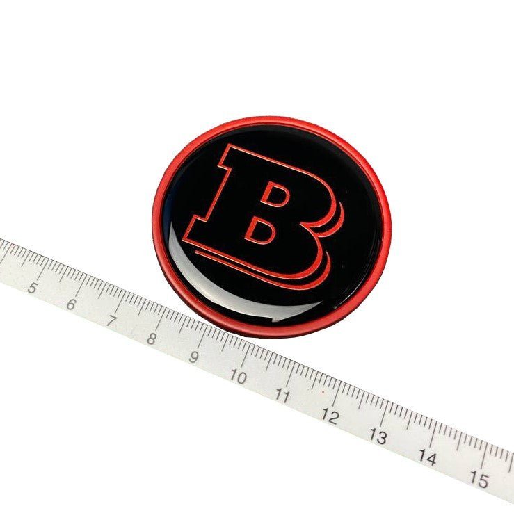 Metallic 2-component black with red Brabus badge logo emblem for hood scoop Mercedes-Benz W463 W463A W464 G-Class