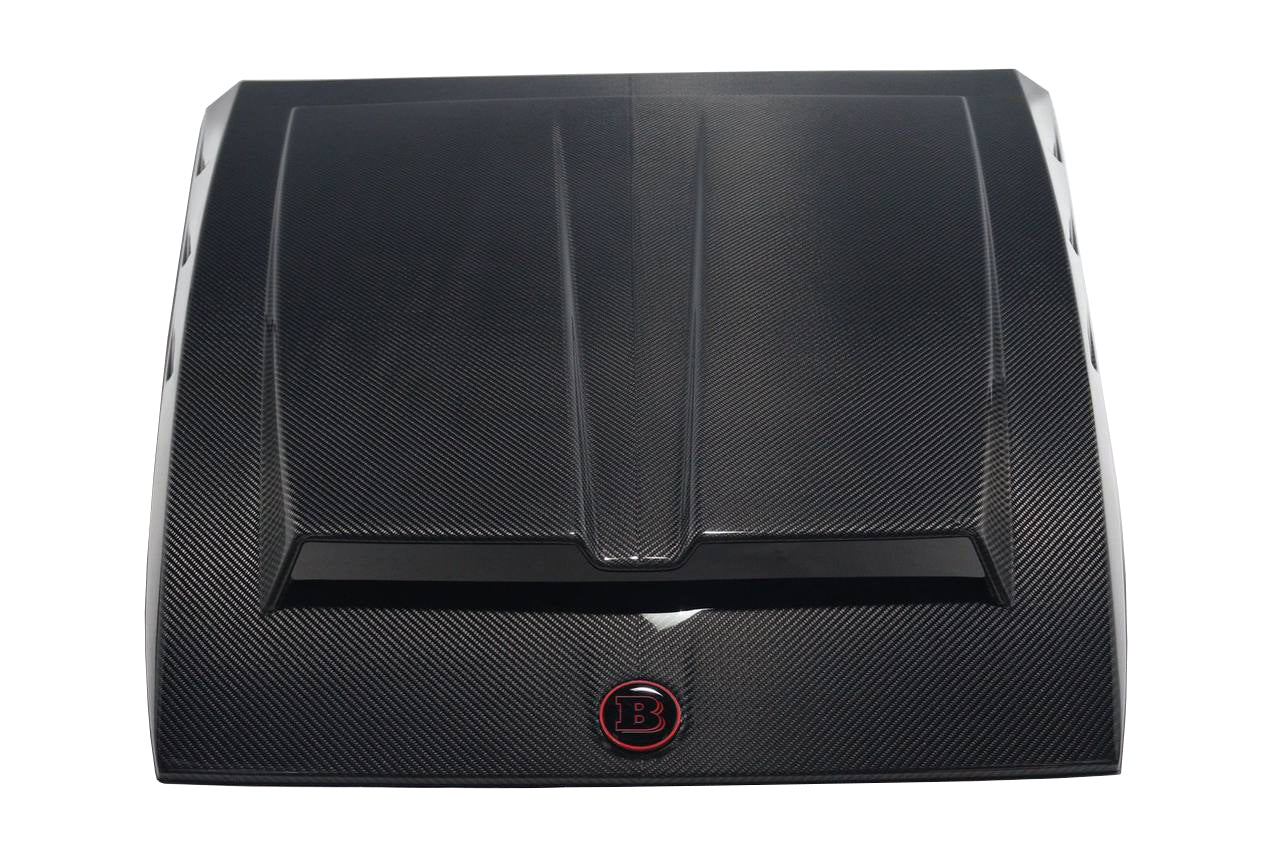 Metallic 2-component black with red Brabus badge logo emblem for hood scoop Mercedes-Benz W463 W463A W464 G-Class