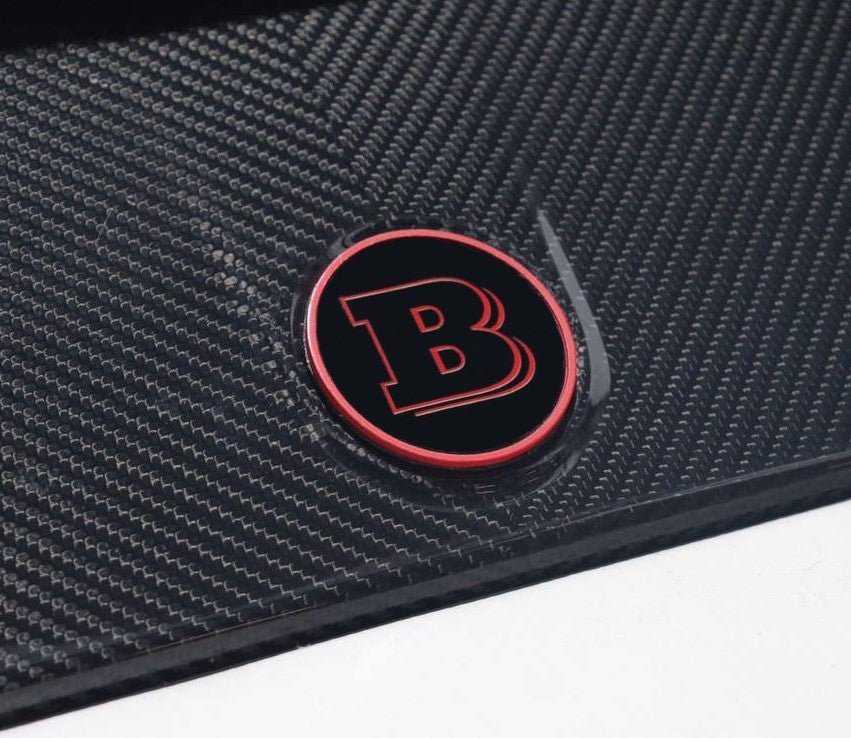 Metallic 2-component black with red Brabus badge logo emblem for hood scoop Mercedes-Benz W463 W463A W464 G-Class