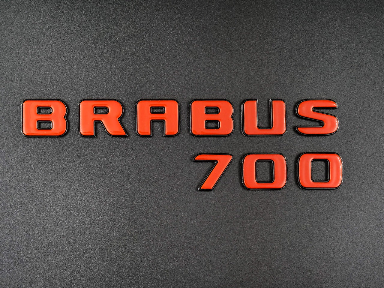 Metallic Black + Orange Brabus 700 emblems badges set for Mercedes-Benz G-Class W463 W463A W464