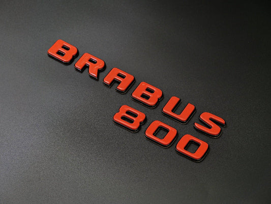 Metallic Black + Orange Brabus 800 emblems badges set for Mercedes-Benz G-Class W463 W463A W464