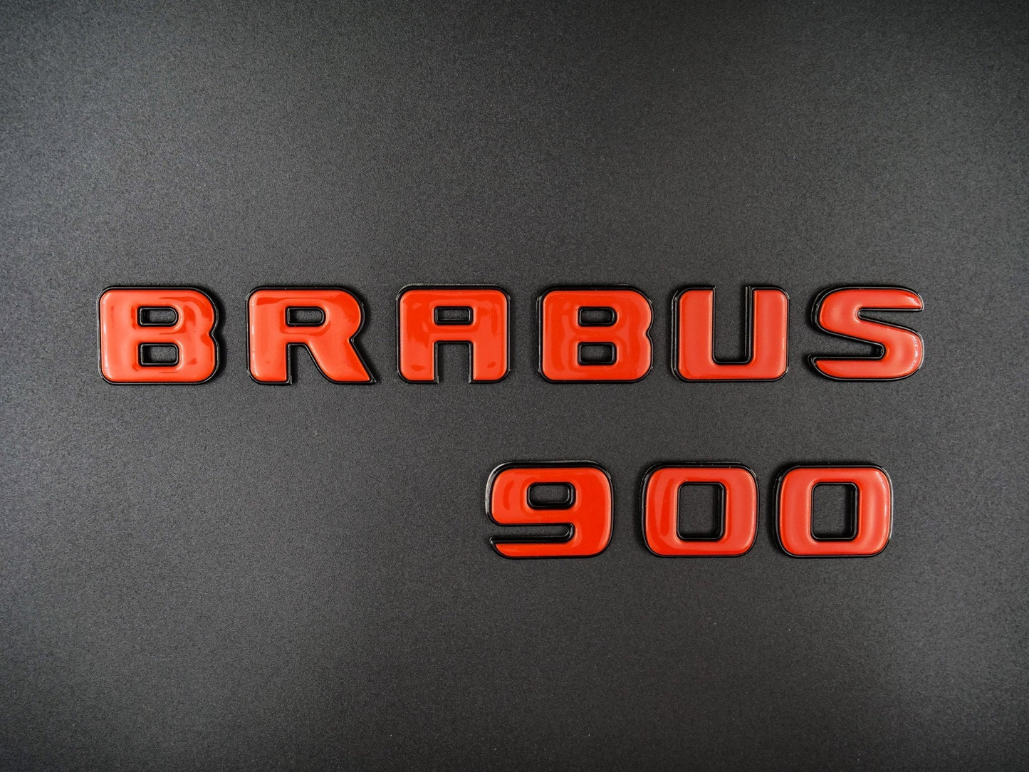 Metallic Black + Orange Brabus 900 emblems badges set for Mercedes-Benz G-Class W463 W463A W464