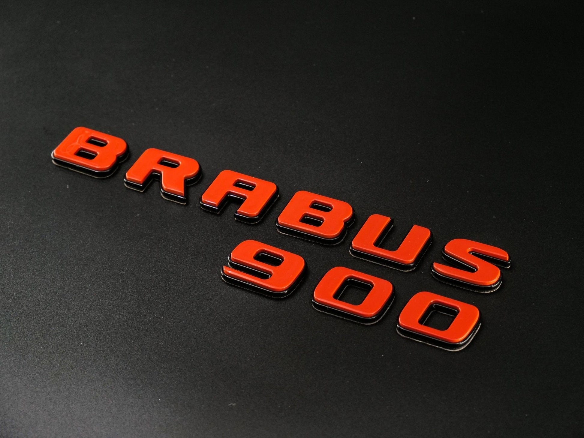 Metallic Black + Orange Brabus 900 emblems badges set for Mercedes-Benz G-Class W463 W463A W464