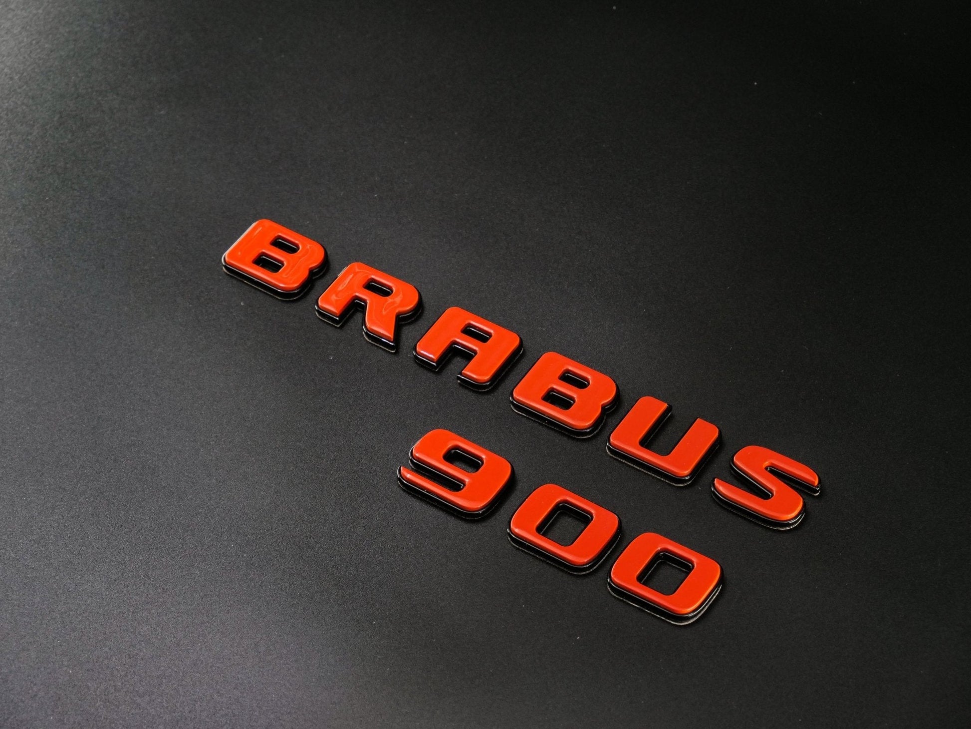 Metallic Black + Orange Brabus 900 emblems badges set for Mercedes-Benz G-Class W463 W463A W464