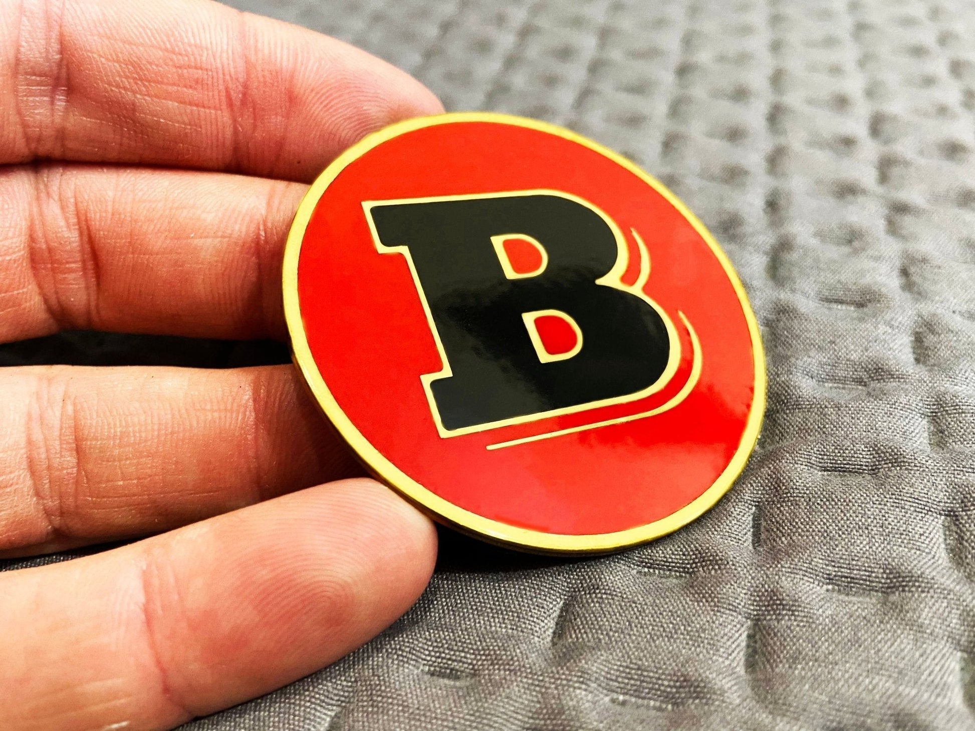 Metallic Brabus 55mm round red emblem badge logo for Mercedes W463 W463A G Wagon