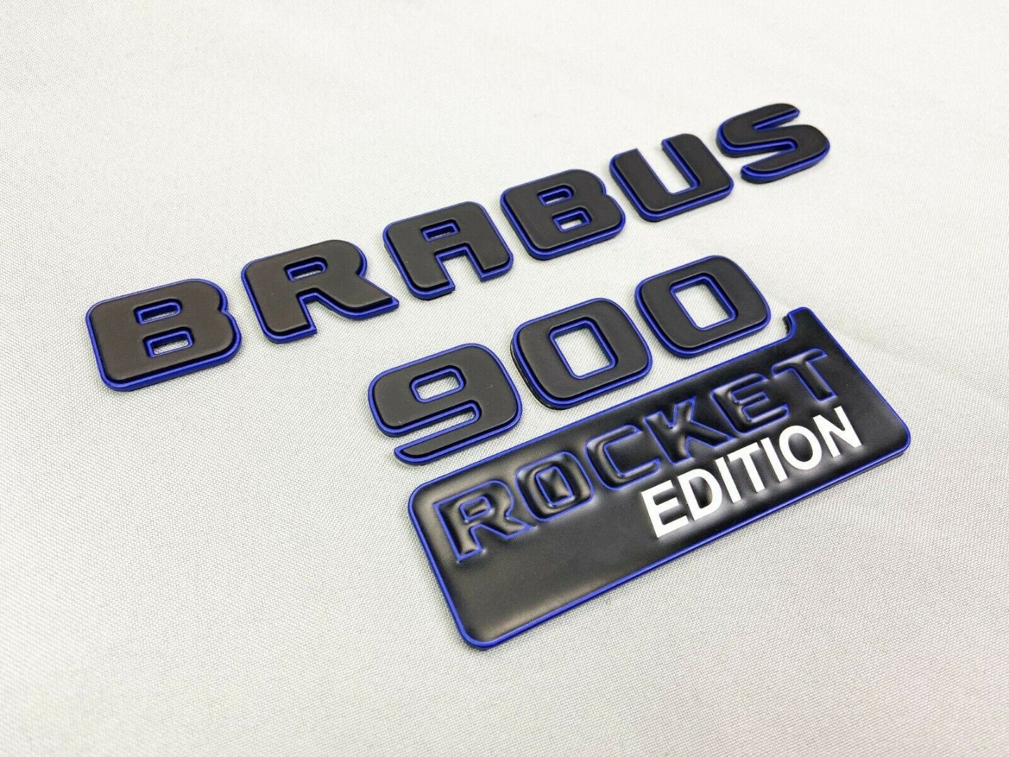 Metallic Brabus 900 ROCKET edition blue emblems badges set for Mercedes-Benz G-Class W463A