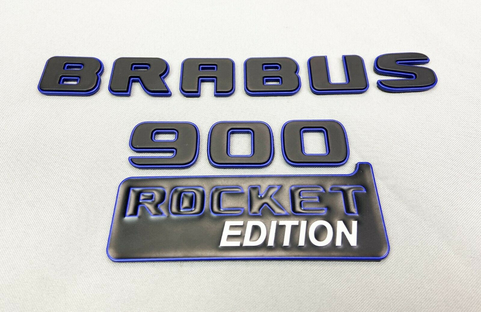 Metallic Brabus 900 ROCKET edition blue emblems badges set for Mercedes-Benz G-Class W463A