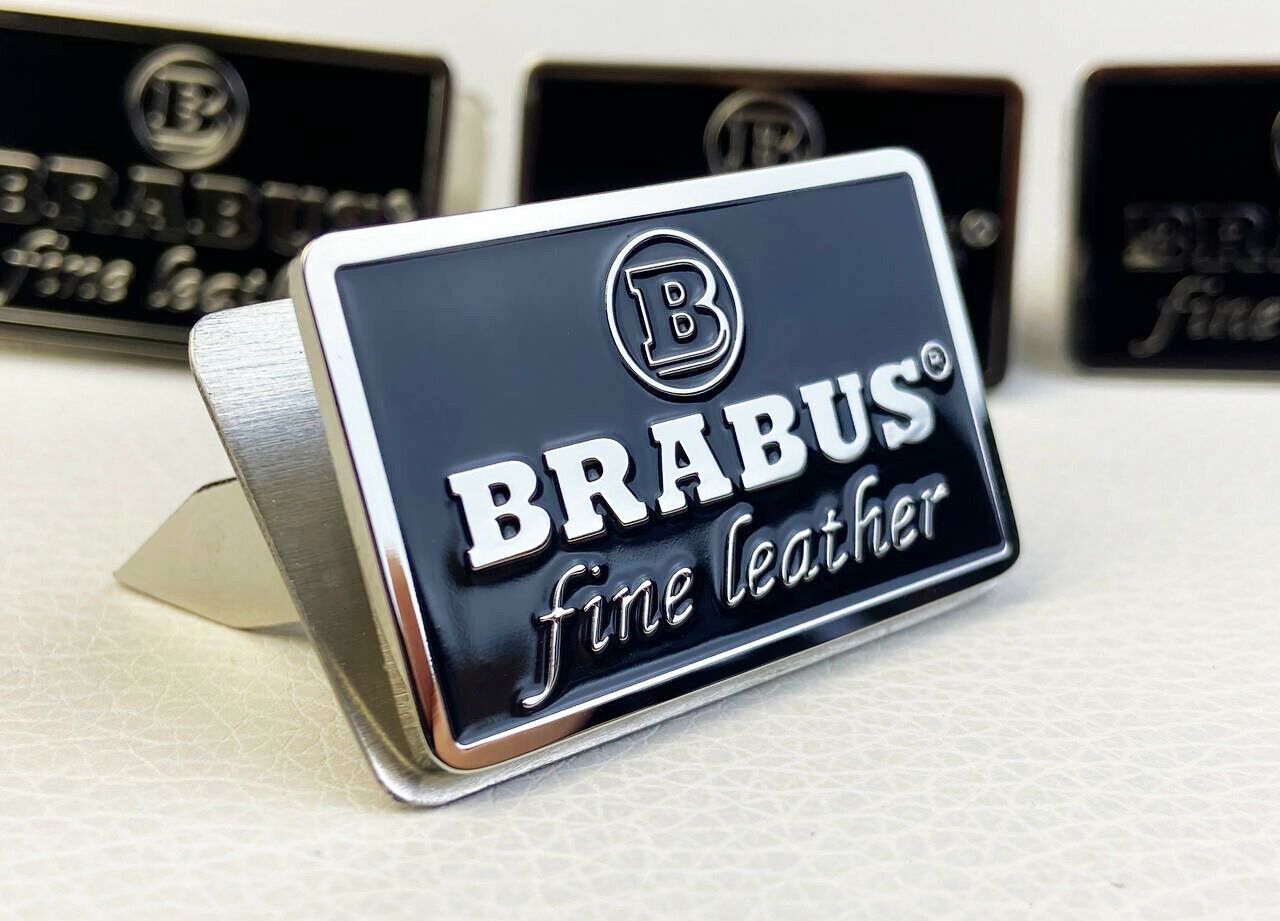 Metal Brabus Fine Leather black seats emblems badges logos set for Mercedes-Benz W463 W463A G-Class