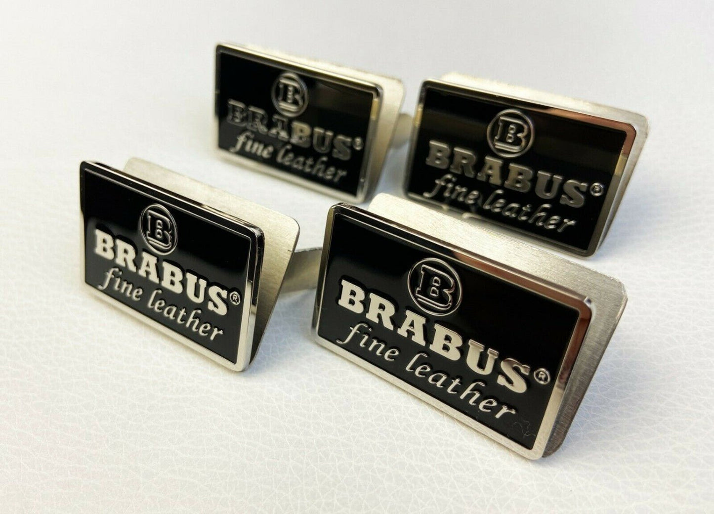 Metal Brabus Fine Leather black seats emblems badges logos set for Mercedes-Benz W463 W463A G-Class