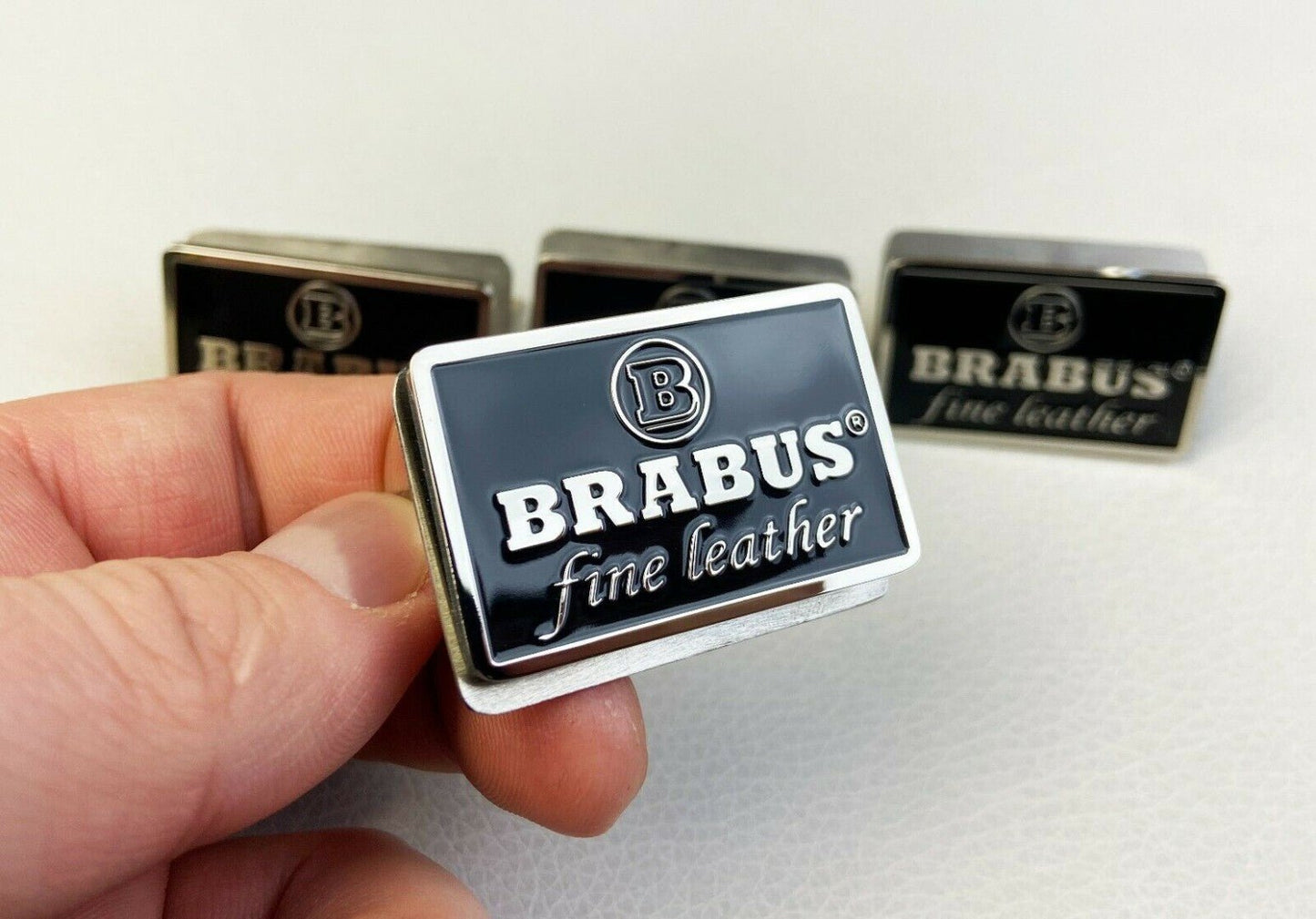 Metal Brabus Fine Leather black seats emblems badges logos set for Mercedes-Benz W463 W463A G-Class