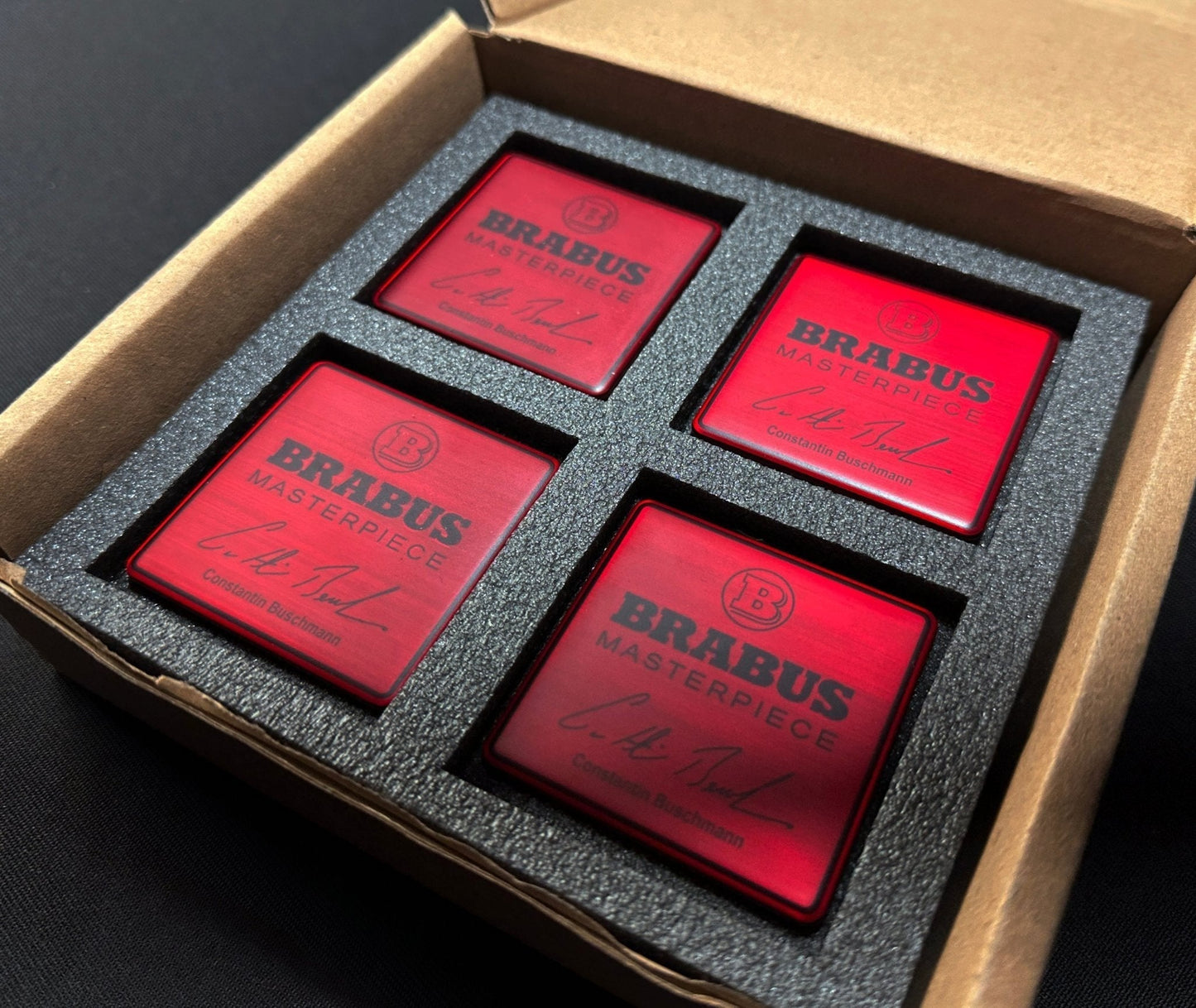 Metal Brabus Red Masterpiece seats emblem badge logo set for Mercedes-Benz W463A G-Class