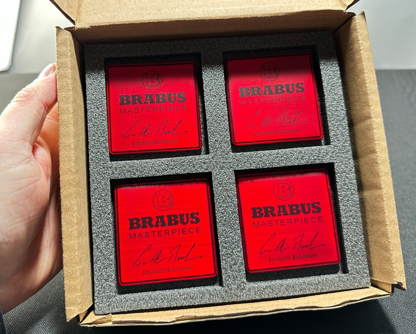 Metal Brabus Red Masterpiece seats emblem badge logo set for Mercedes-Benz W463A G-Class