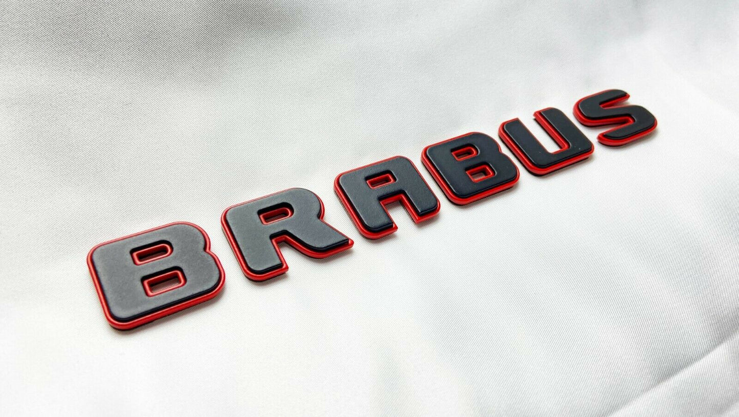 Metallic emblems badges Brabus ROCKET style for Mercedes-Benz G-Class W463 W463A Black Red Set