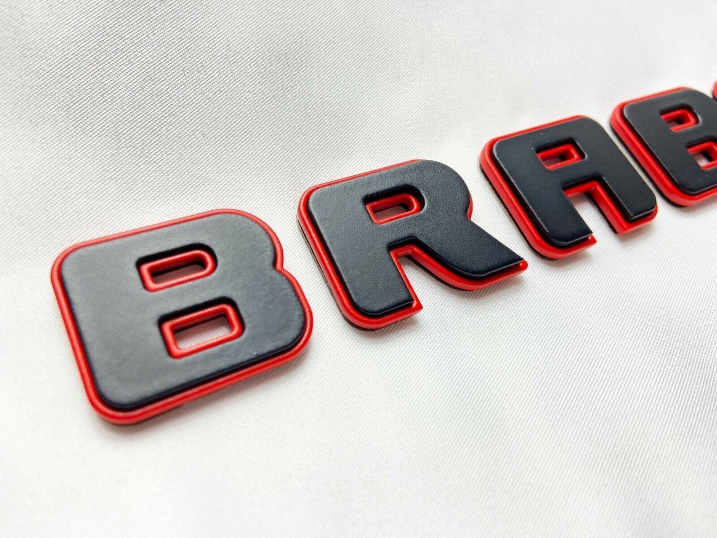 Metallic emblems badges Brabus ROCKET style for Mercedes-Benz G-Class W463 W463A Black Red Set