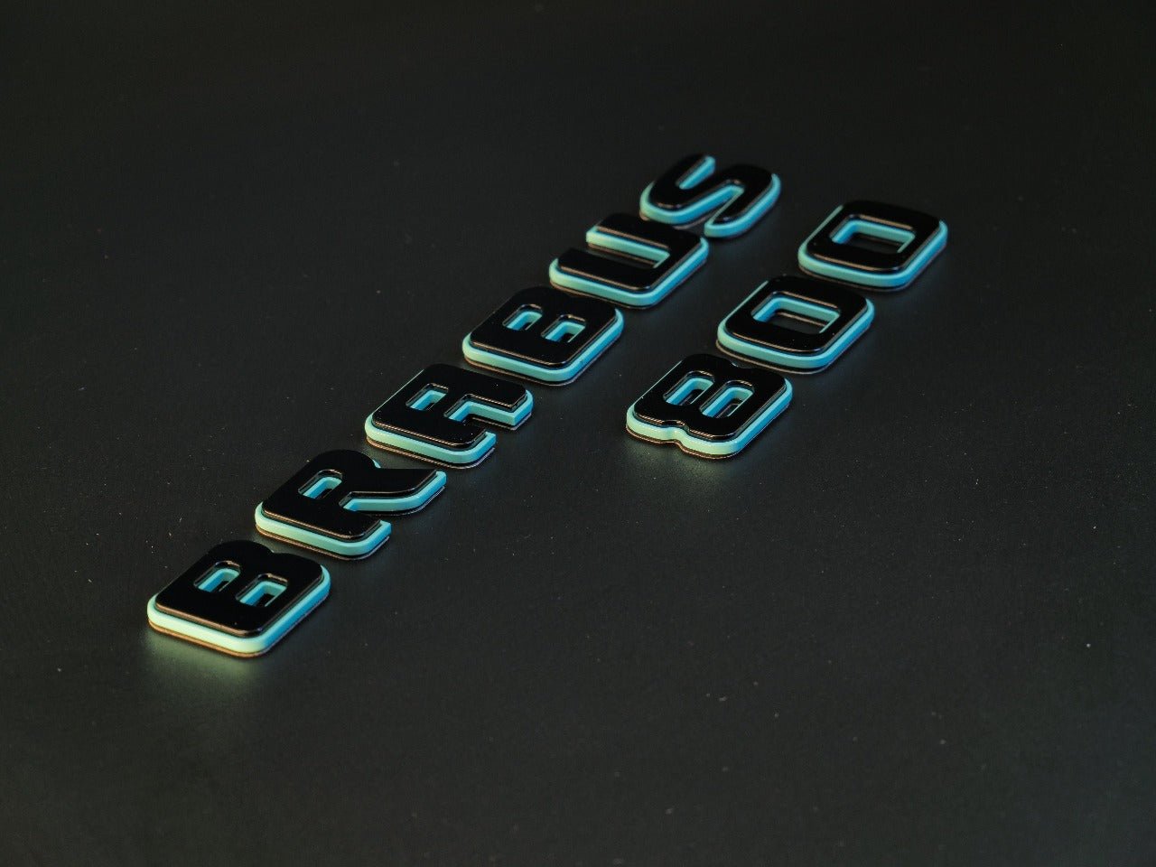 Metallic Tiffany + Black Brabus 800 emblems badges set for Mercedes-Benz G-Class W463 W463A W464