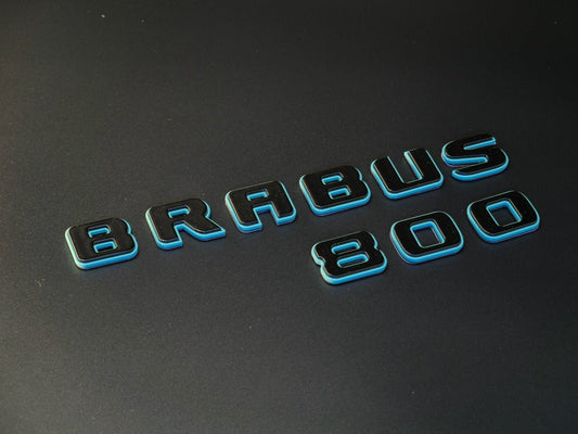 Metallic Tiffany + Black Brabus 800 emblems badges set for Mercedes-Benz G-Class W463 W463A W464