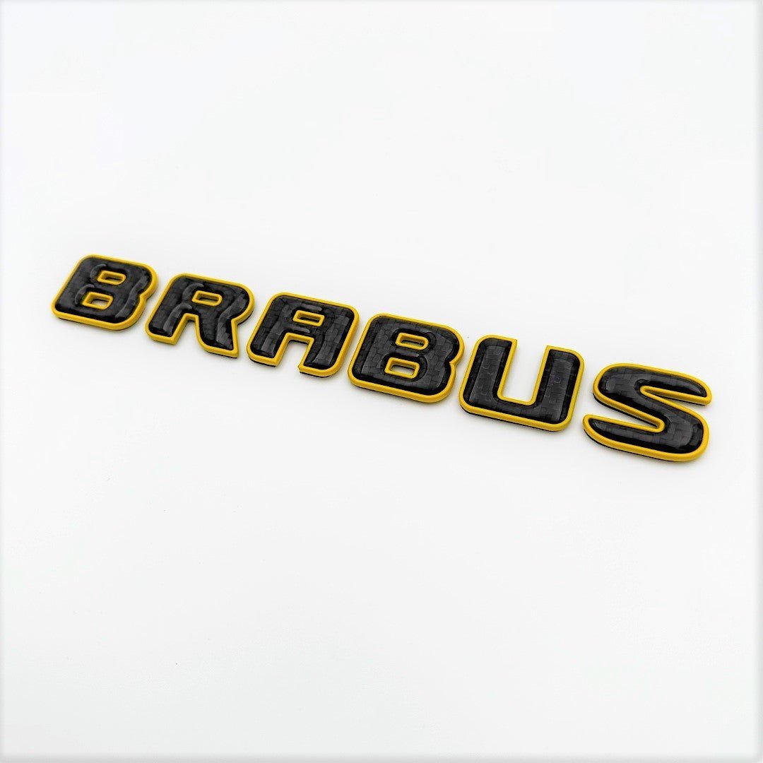 Metallic with carbon fiber Brabus yellow emblems badges set for Mercedes-Benz G-Class W463 W463A W464