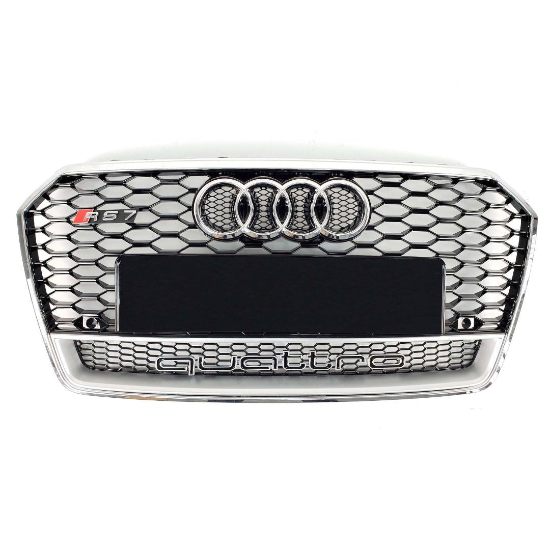 RS7 front bumper radiator grille Chrome QUATTRO for Audi A7 C7 4G Sportback 2014-2017 Facelift