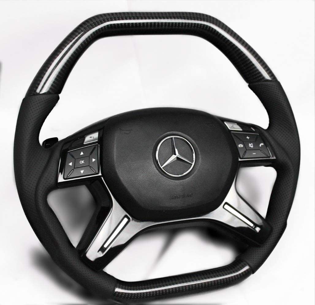 Steering Wheel Carbon Leather + Paddle shifts for Mercedes-Benz ML W166 GL GLS GLE W29 W463 W212