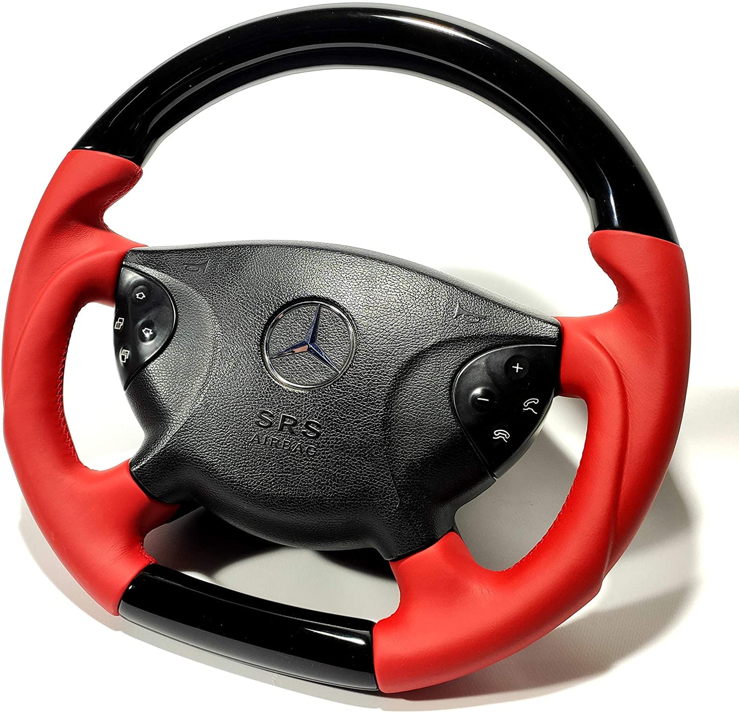 Steering Wheel Piano black Red Leather for Mercedes-Benz Mercedes G CLK E CLS SL Class W209 W211 W219 W463