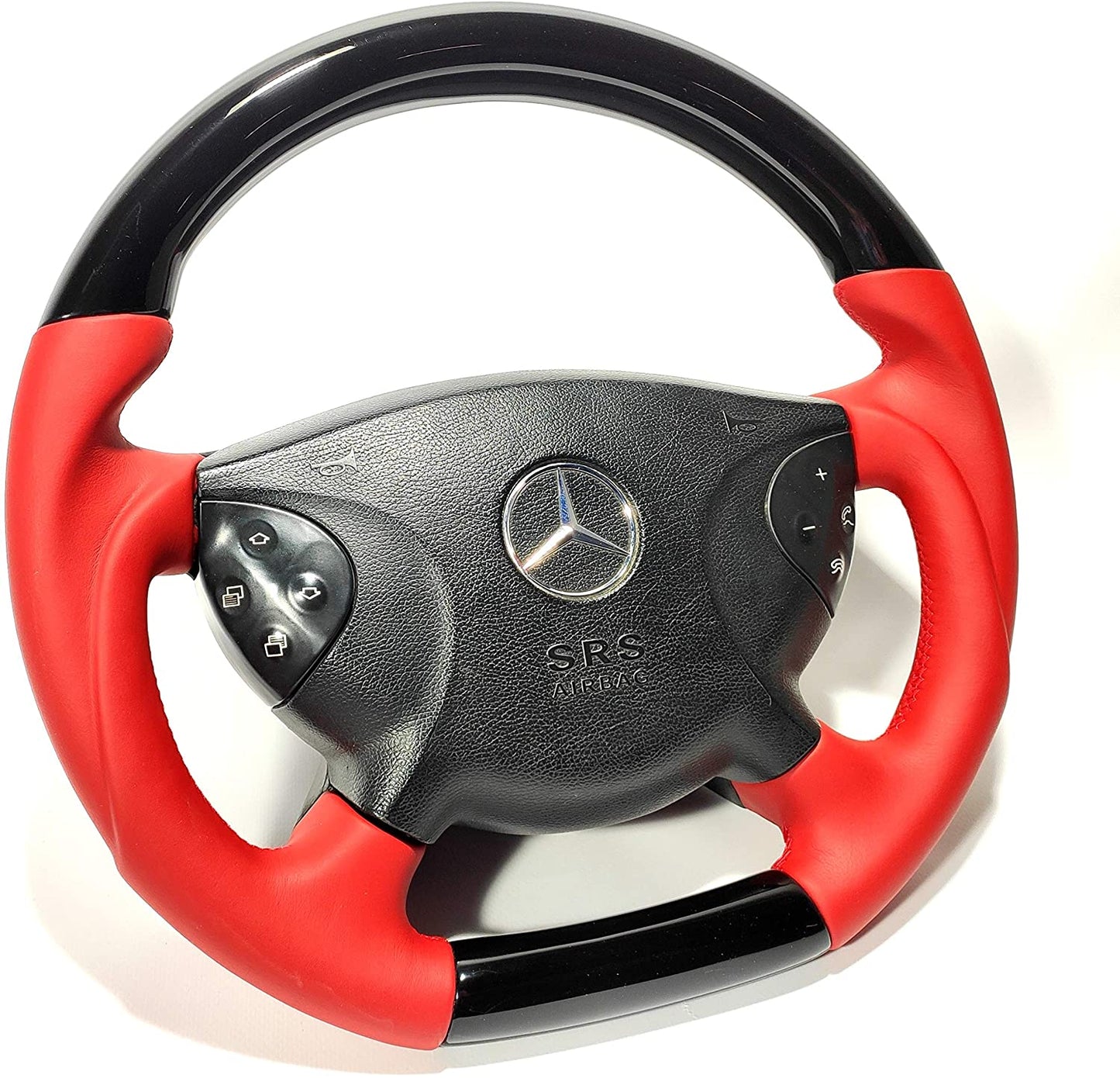 Steering Wheel Piano black Red Leather for Mercedes-Benz Mercedes G CLK E CLS SL Class W209 W211 W219 W463