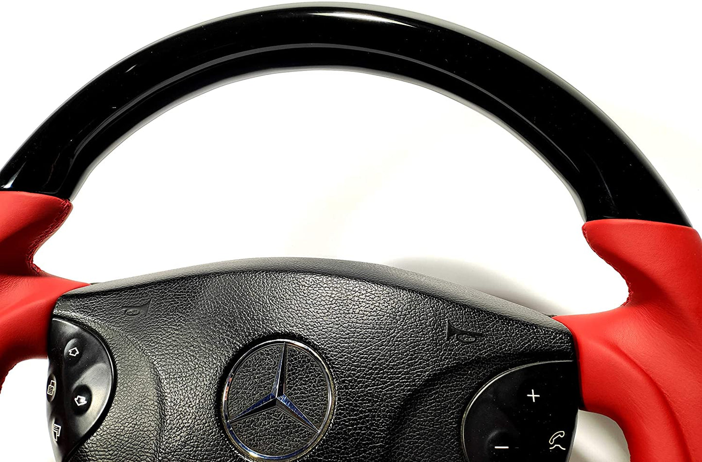 Steering Wheel Piano black Red Leather for Mercedes-Benz Mercedes G CLK E CLS SL Class W209 W211 W219 W463